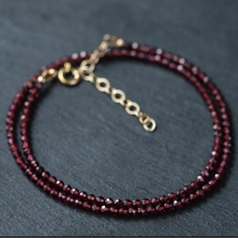 Garnet Necklace in 14k Gold Filled